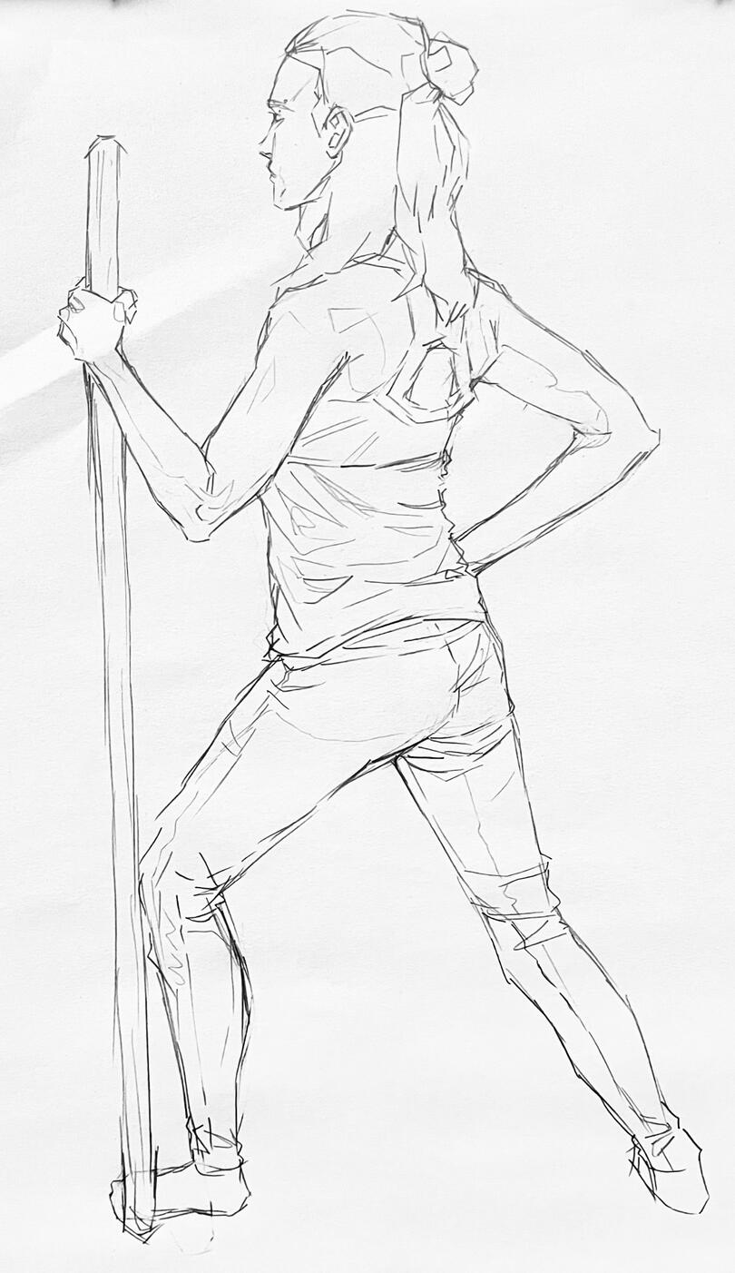 standing figure block in