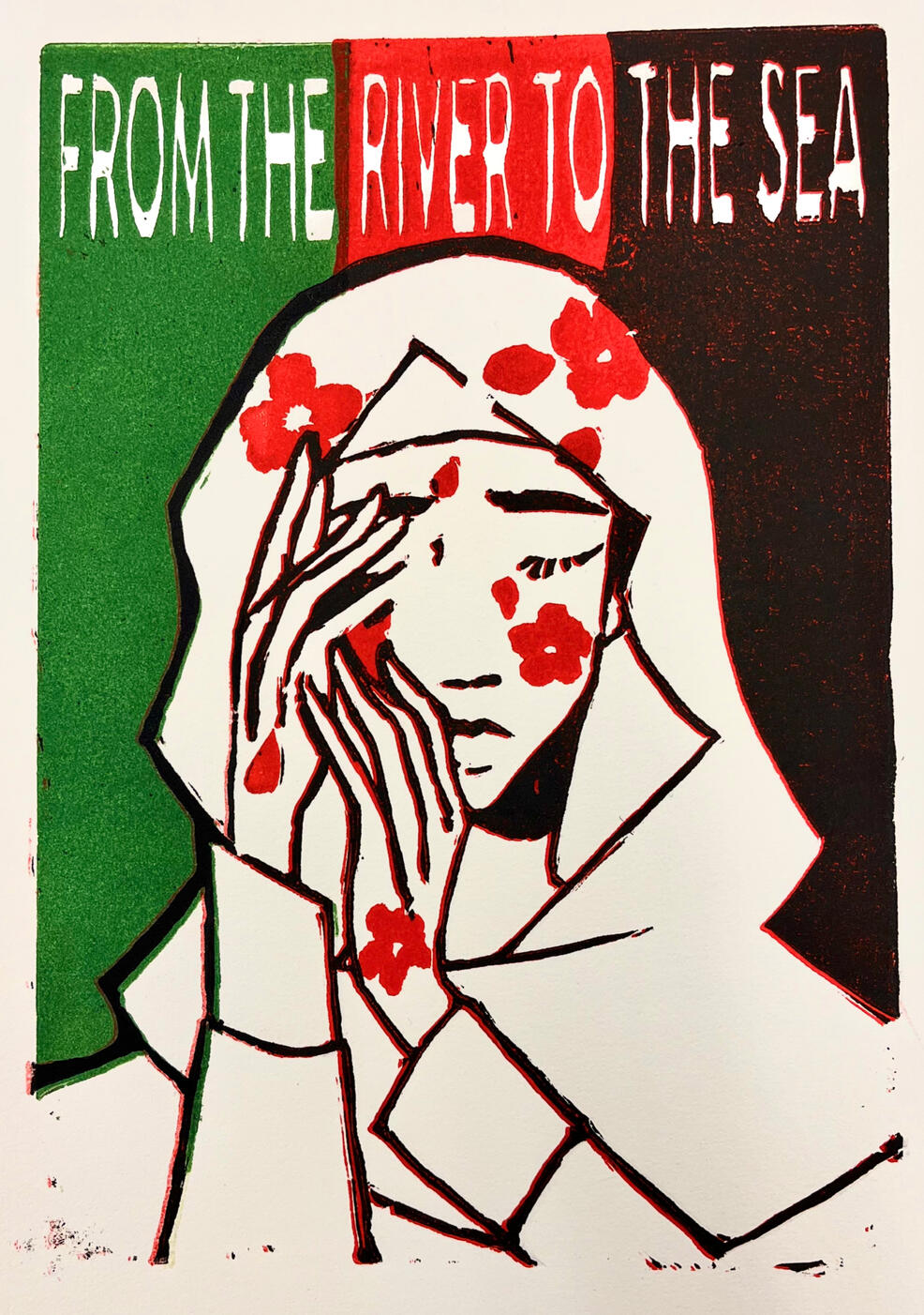 palestine will be free - relief print (6x8&quot;)