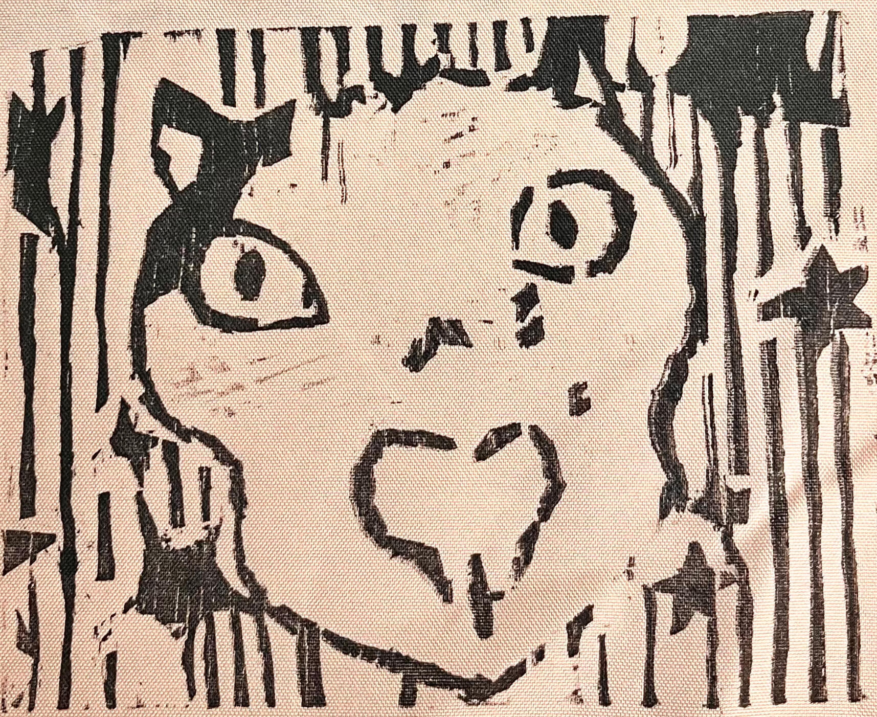 hiro 3 - relief print (4x3&quot;)