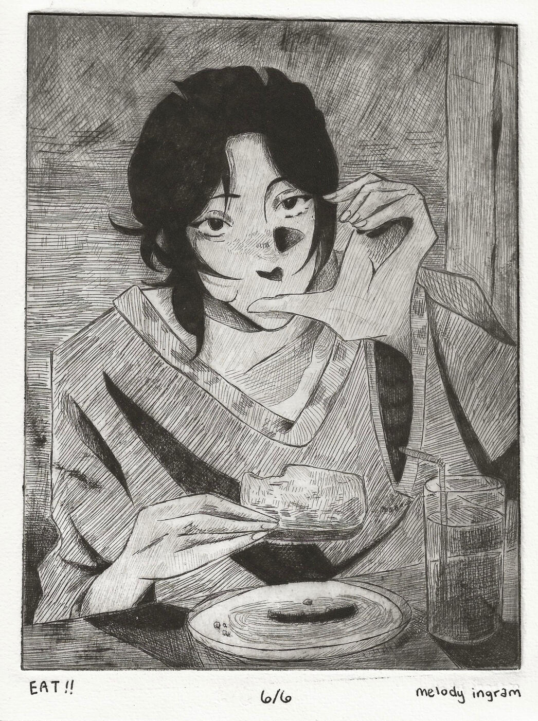 EAT!! - Intaglio (6x8&quot;)