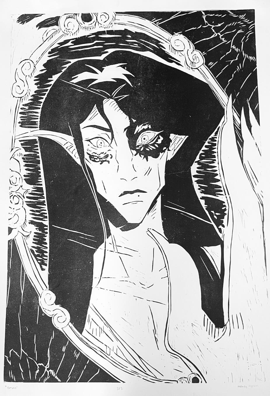 curses - relief print (18x36&quot;)