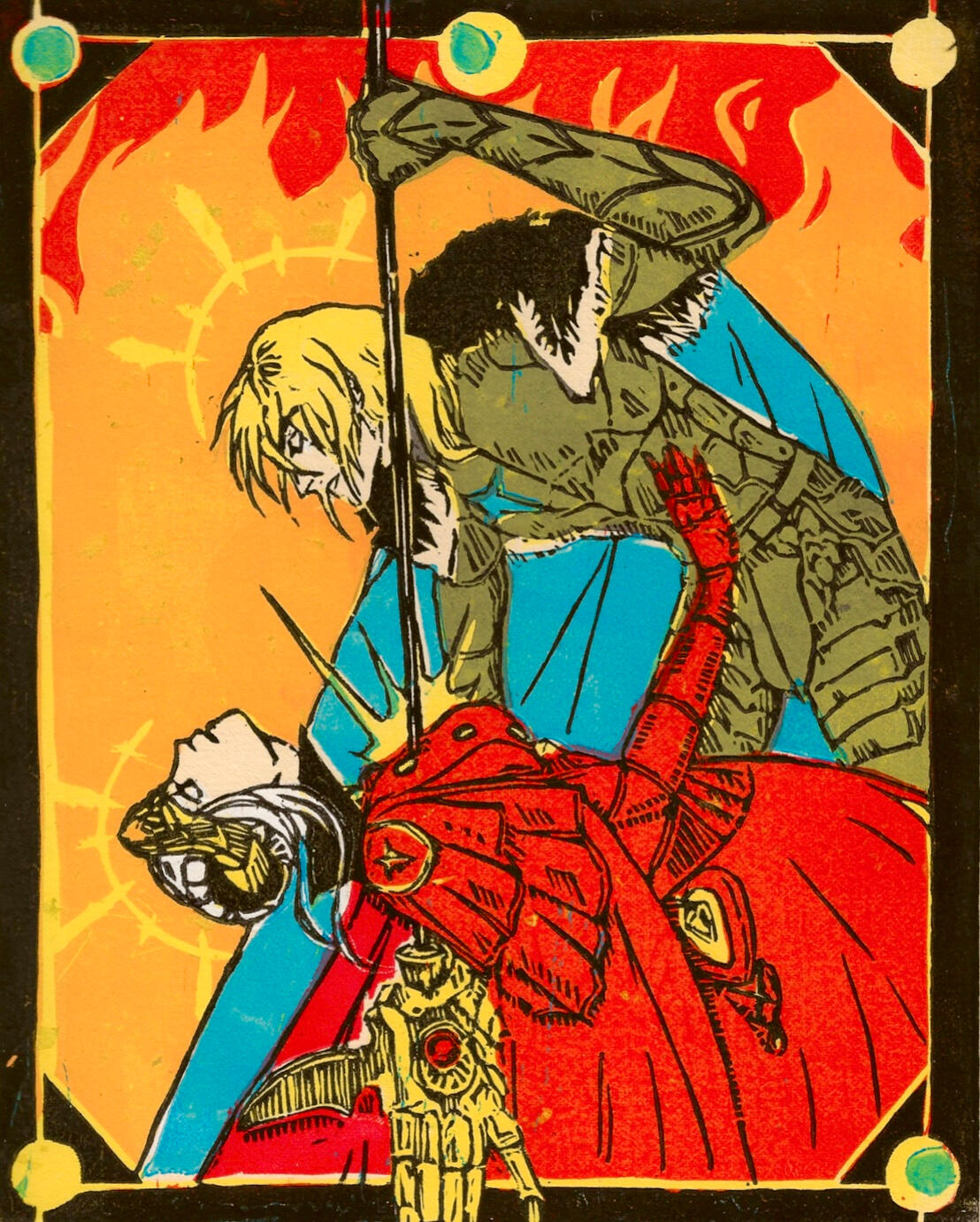 broken crown - relief print (8x10&quot;)