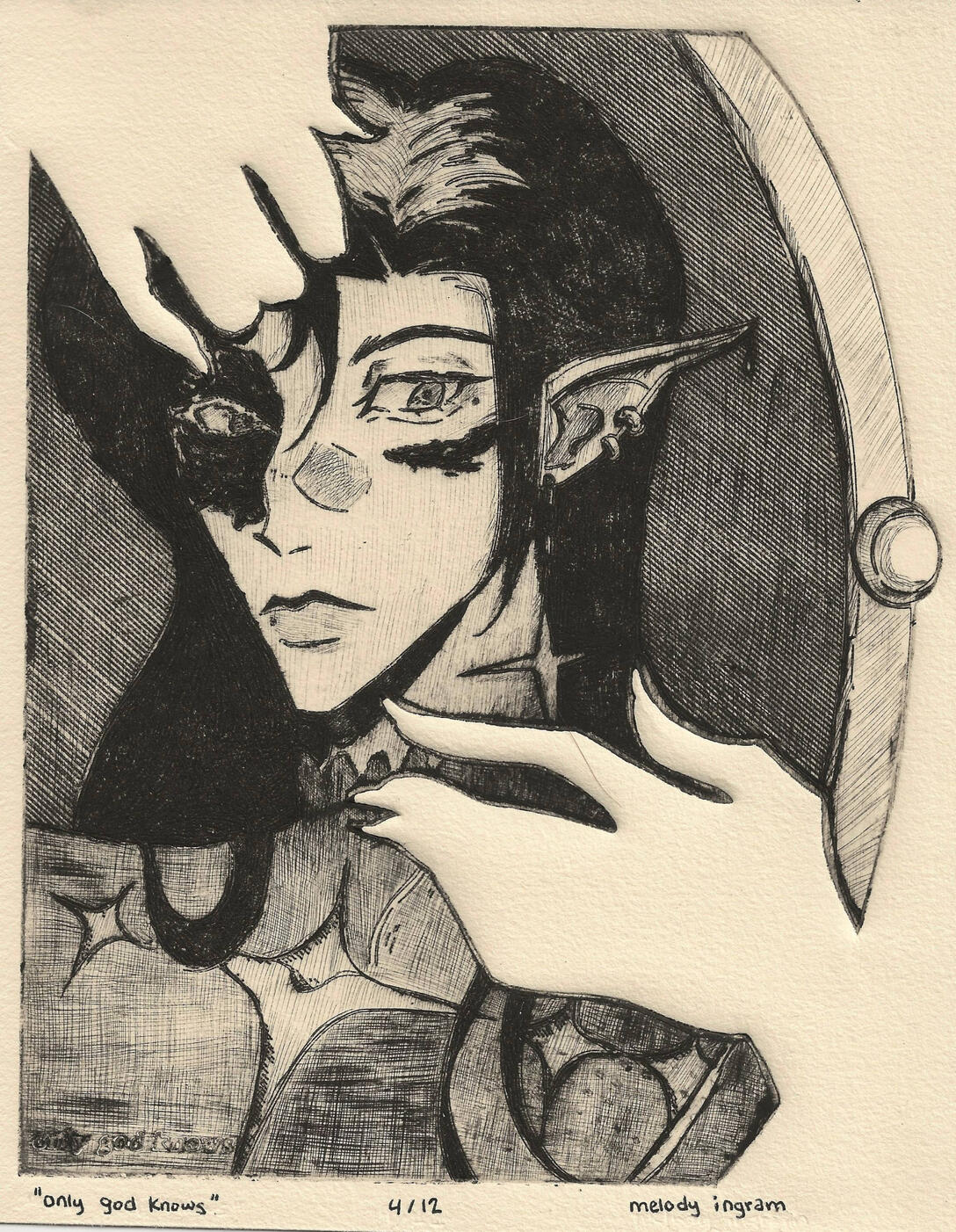 only god knows - Intaglio (8x10&quot;)