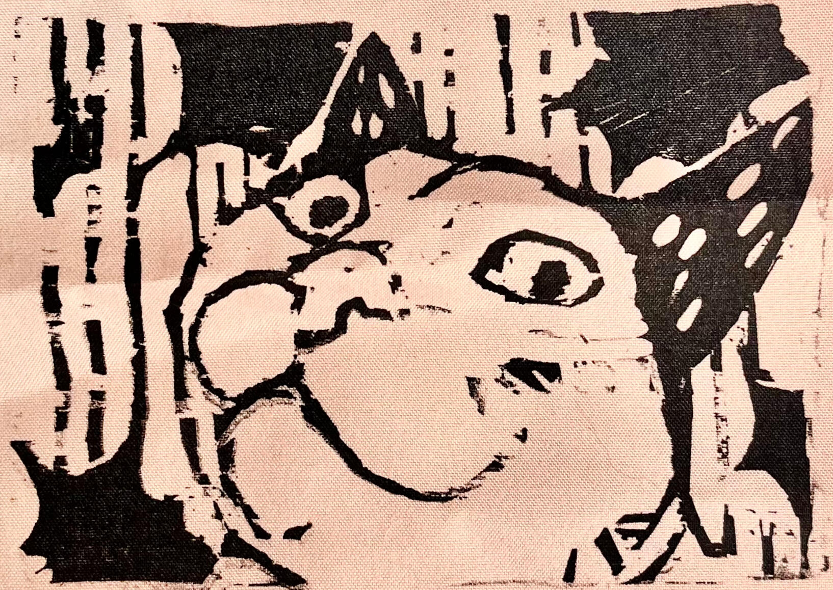 hiro 2 - relief print (4x3&quot;)